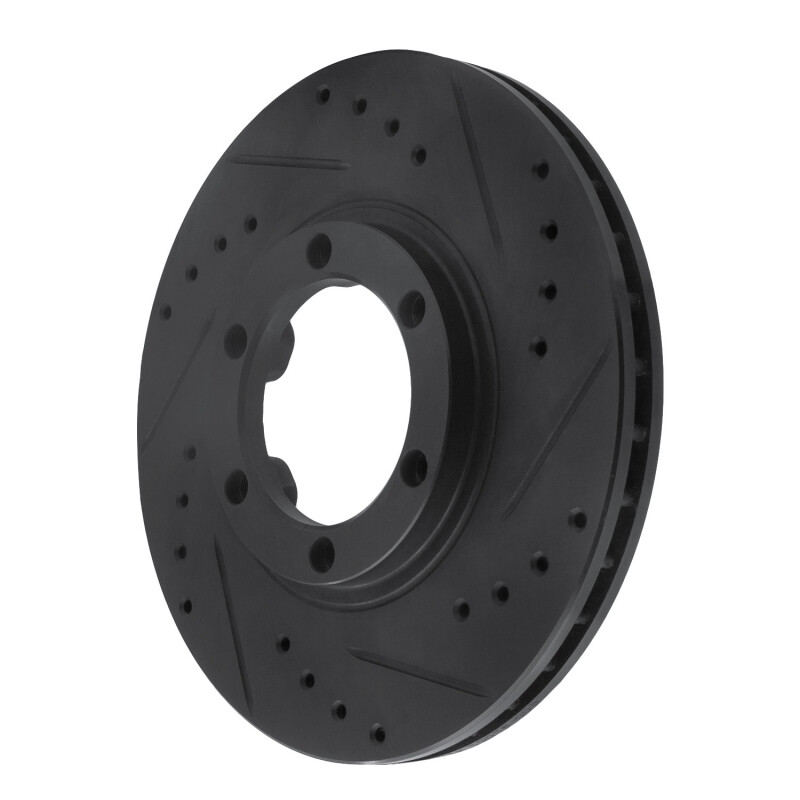 Chevrolet Luv Pickup Brake Rotor (1) - Front Right - R1 Concepts - Drilled & Slotted - Black - `86-`06